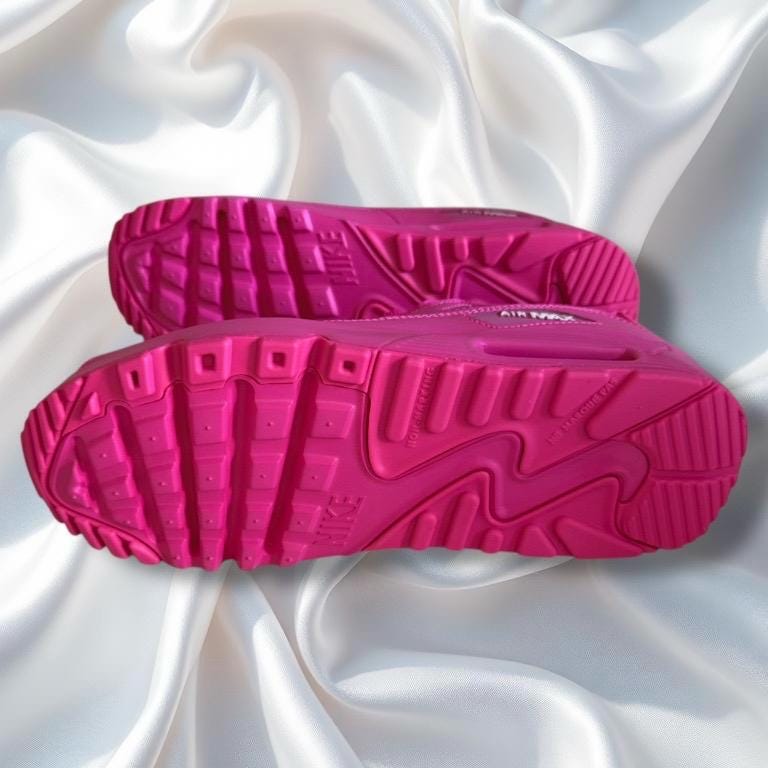 Custom Nike Air Max 90 Hot Pink Luxury Crystal Sparkle Trainers
